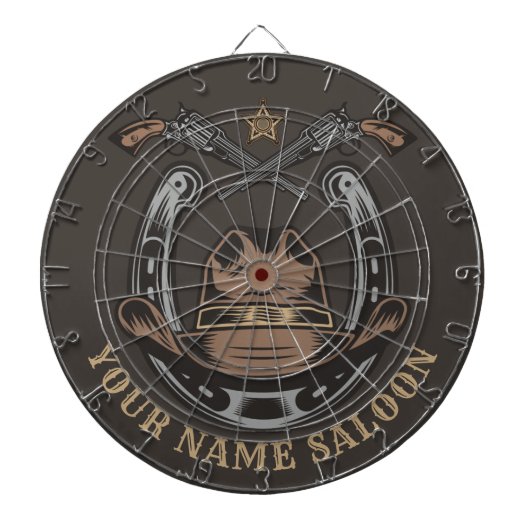 ワイルドウエストリボルバー馬蹄西カウボーイサロン ダーツボード (正面)