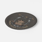 ワイルドウエストリボルバー馬蹄西カウボーイサロン ペーパープレート (アングル)