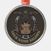 ワイルドウエストリボルバー馬蹄西カウボーイサロン メタルオーナメント (正面)