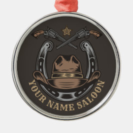 ワイルドウエストリボルバー馬蹄西カウボーイサロン メタルオーナメント