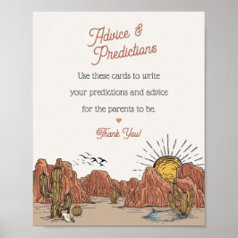 ワイルドウエストロデオアドバイスの赤ちゃんシャワーのサイン ポスター