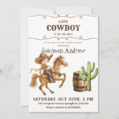 ワイルドウエストロデオウェスターカウボーイ赤ちゃんシャワー 招待状 (正面)