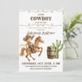 ワイルドウエストロデオウェスターカウボーイ赤ちゃんシャワー 招待状 (スタンド正面)