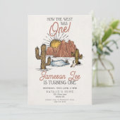 ワイルドウエストロデオカウボーイの最初の誕生日パーティー招待状 招待状 (スタンド正面)