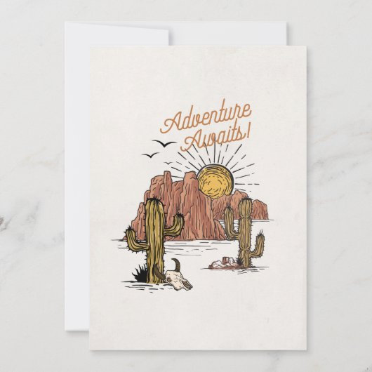 ワイルドウエストロデオカウボーイ誕生日パーティー招待状 招待状 (裏面)