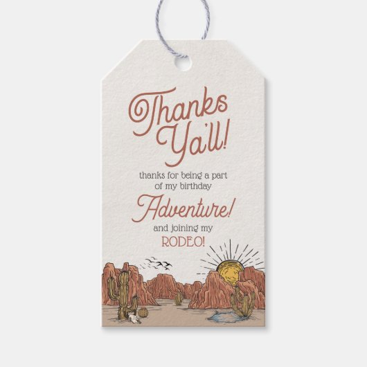 ワイルドウエストロデオバースデーパーティーメッセージカード ギフトタグ (正面)