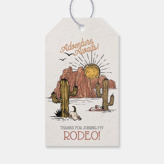 ワイルドウエストロデオバースデーパーティーメッセージカード ギフトタグ (裏面)