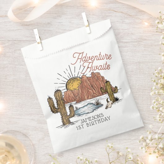 ワイルドウエストロデオバースデーパーティー フェイバーバッグ (クリップ留めされた状態)