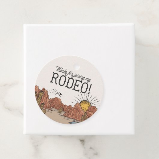 ワイルドウエストロデオベビーシャワーサークルメッセージカード フェイバータグ (インサイチュ)