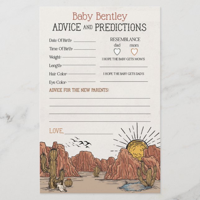 ワイルドウエストロデオ予測アドバイスの赤ちゃんシャワー (正面)