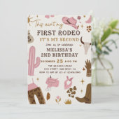 ワイルドウエストロデオ女性のカーボーイランチ2nd誕生日パーティー 招待状 (スタンド正面)