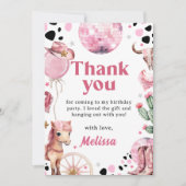 ワイルドウエストロデオ女性のカーボーイ誕生日サンキューカード サンキューカード (正面)