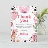 ワイルドウエストロデオ女性のカーボーイ誕生日サンキューカード サンキューカード (スタンド正面)