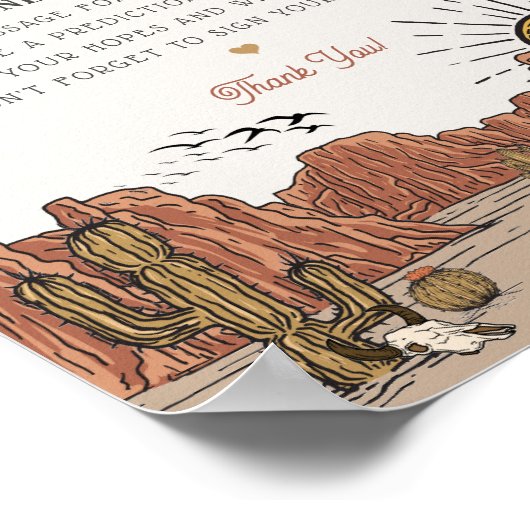 ワイルドウエストロデオ時間カプセル誕生日パーティサイン ポスター (角)