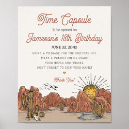 ワイルドウエストロデオ時間カプセル誕生日パーティサイン ポスター
