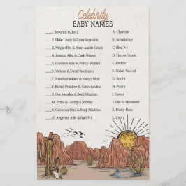 ワイルドウエストロデオ有名人の赤ちゃん名シャワーゲーム