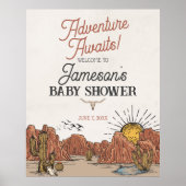 ワイルドウエストロデオ赤ちゃんシャワー歓迎サイン ポスター (正面)