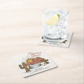 ワイルドウエストロデオ赤ちゃんシャワー スクエアペーパーコースター (インサイチュ)