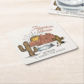 ワイルドウエストロデオ赤ちゃんシャワー スクエアペーパーコースター (アングル)