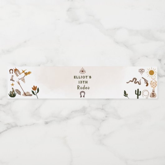 ワイルドウエストロードカウボーイ誕生日 ペットボトルラベル (シングルラベル)