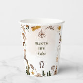 ワイルドウエストロードカウボーイ誕生日 紙コップ (裏面)