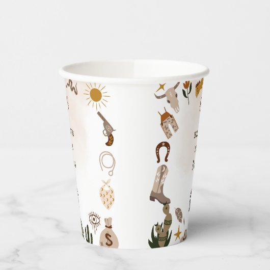 ワイルドウエストロードカウボーイ誕生日 紙コップ (左)