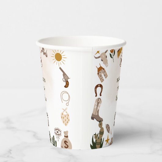 ワイルドウエストロードカウボーイ誕生日 紙コップ (右)