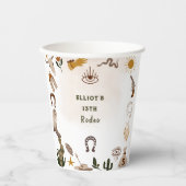 ワイルドウエストロードカウボーイ誕生日 紙コップ (正面)