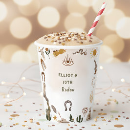 ワイルドウエストロードカウボーイ誕生日 紙コップ