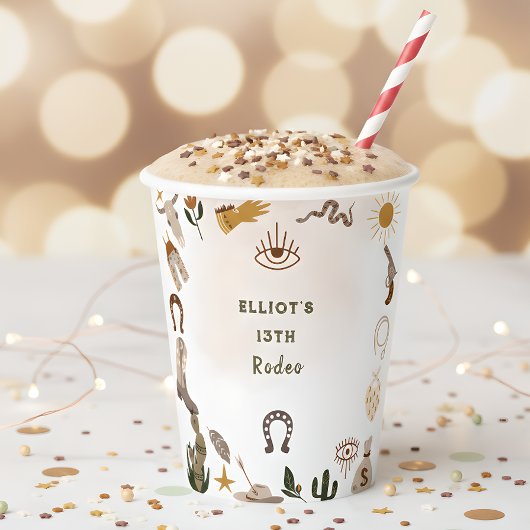 ワイルドウエストロードカウボーイ誕生日 紙コップ