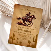 ワイルドウエストヴァケロカウボーイ誕生日 スペインの 招待状