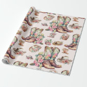 ワイルドウエスト女性のカーボーイカントリーウェスタンバースデーパーティー ラッピングペーパー (アンロールド)