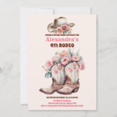 ワイルドウエスト女性のカーボーイカントリーウェスタンバースデーパーティー 招待状 (正面)