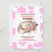 ワイルドウエスト女性のカーボーイカントリーウェスタンバースデーパーティー 招待状 (正面)