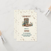 ワイルドウエスト女性のカーボーイハッピーバースデーグリーティング カード (正面/裏面インサイチュ)