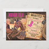 ワイルドウエスト女性のカーボーイ招待状 招待状 (正面)