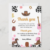 ワイルドウエスト女性のカーボーイ誕生日パーティーサンキューカード 招待状 (正面)