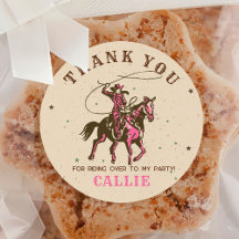 ワイルドウエスト女性のカーボーイ誕生日パーティーステッカー