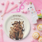 ワイルドウエスト女性のカーボーイ誕生日 ペーパープレート (パーティー)