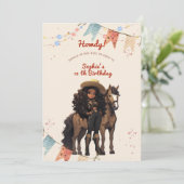 ワイルドウエスト女性のカーボーイ誕生日 招待状 (スタンド正面)