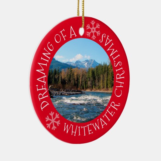 ワイルドウォーターのクリスマスの写真のオーナメントの夢を見ること セラミックオーナメント (右)