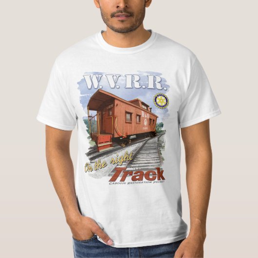 ワイルドウォーターの谷の鉄道車掌車のTシャツ Tシャツ (正面)