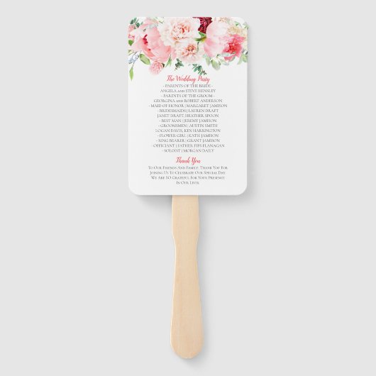 ワイルドウォーターカラーガーデン花模様結婚ズ ハンドファン (裏面)