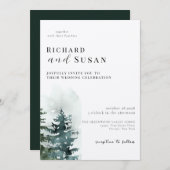 ワイルドウォーター色の森結婚の 招待状 (正面/裏面)