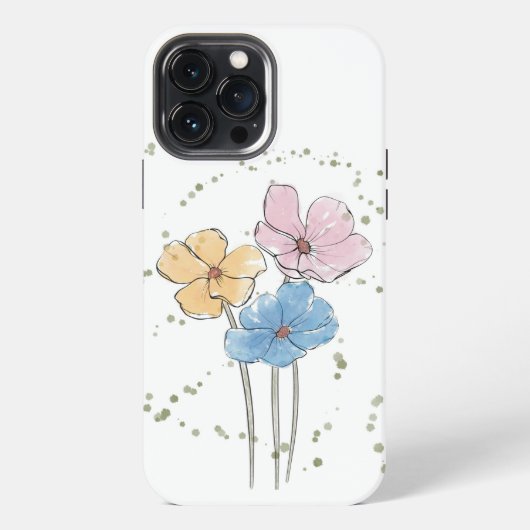 ワイルドウォーター色の花iPhone 13 Pro Maxケース iPhoneケース (裏面)