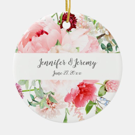 ワイルドウォーター色庭園の結婚式記念 セラミックオーナメント (正面)