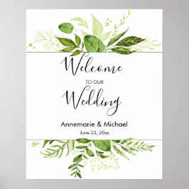 ワイルドウッズボタニカル結婚歓迎のサイン ポスター