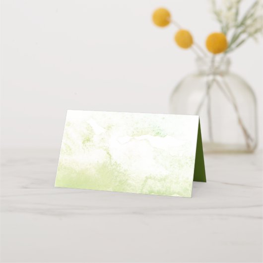 ワイルドウッズボタニカル緑の水の色スプラッシュ プレイスカード (裏面)