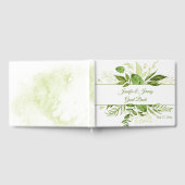 ワイルドウッズボ素朴タニカル結婚グリーン ゲストブック (全面)