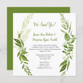 ワイルドウッズ ボタニカル ラスティック レセプションのみ 招待状